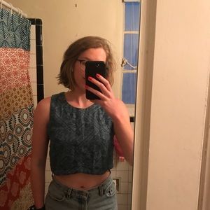 BOGO forever 21 cropped blue tank